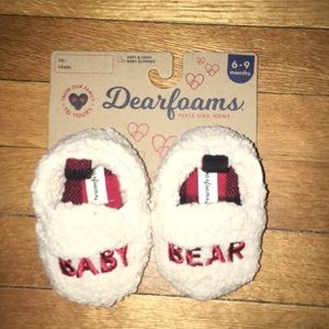Dearfoams Baby Bear Sherpa Closed Back Slippers
